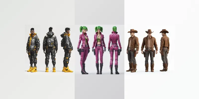 Gamedev 3D Character Sheets generated by undefined