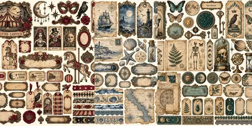 Vintage Gothic Junk Journal Ephemera generated by chatgpt-image