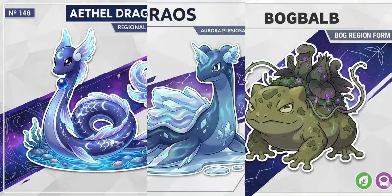 Inspired Regional Pokemon Creatures generated by undefined