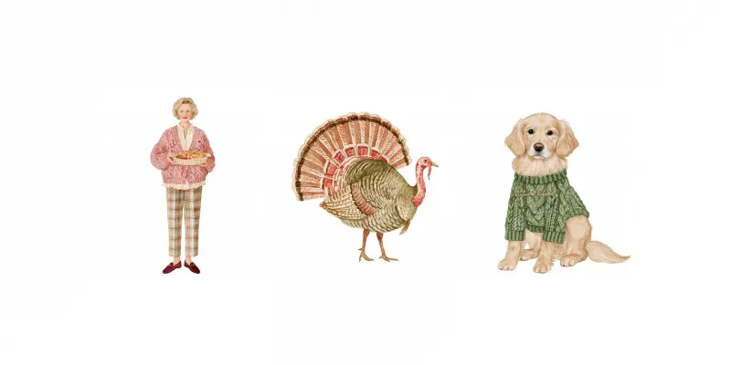 Grandmillennial Thanksgiving Cliparts