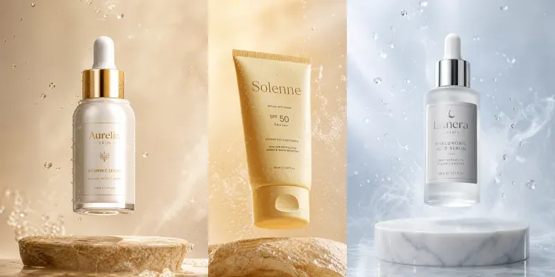 Luxury Floating Skincare Product Photography generated by undefined