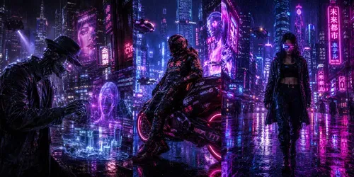 Neon Rain Cyberpunk Metropolis Dreams generated by chatgpt-image
