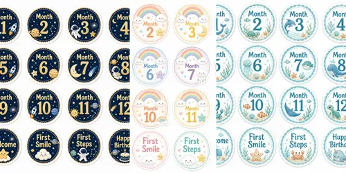 Baby Milestone Sticker Sets generated by chatgpt-image
