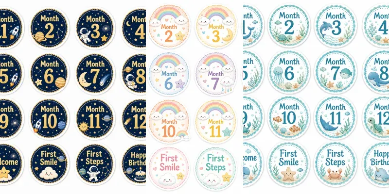 Baby Milestone Sticker Sets generated by undefined