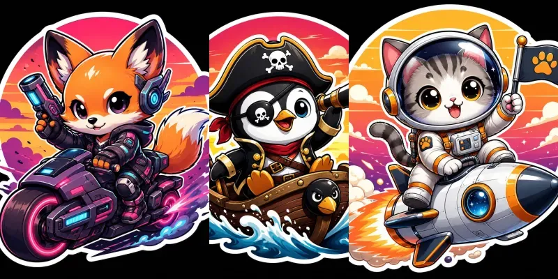 Cute Kawaii Character Stickers generated by undefined