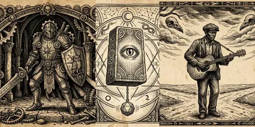 Dark Medieval Woodcut Art generated by gemini-image
