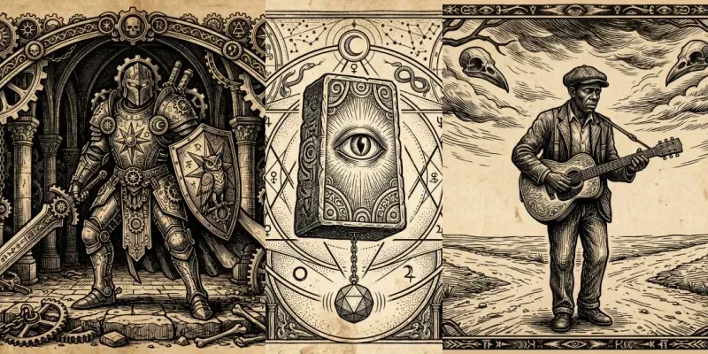 Dark Medieval Woodcut Art generated by undefined