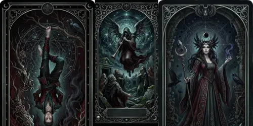 Dark Gothic Oracle Tarot Decks generated by gemini-image