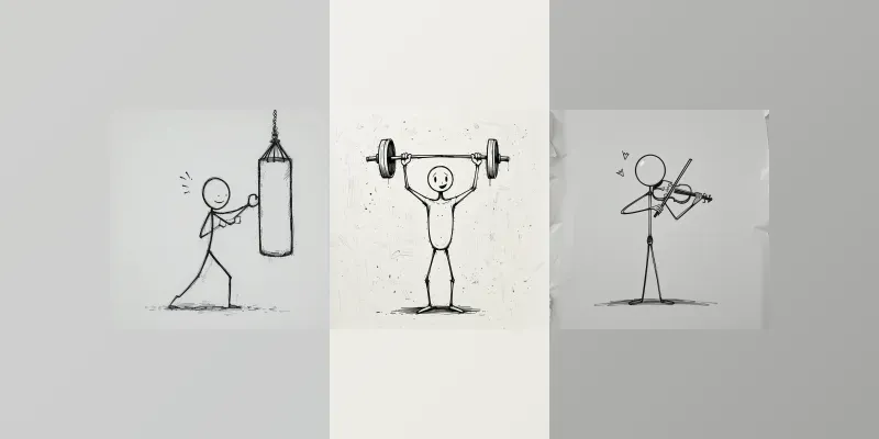 Minimalist Stickman Action Art generated by undefined