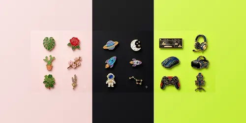 Premium Enamel Pin Collection Generator generated by gemini-image