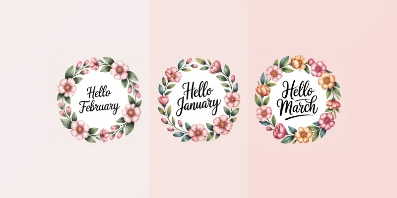 Floral Monthly Wreaths generated by undefined