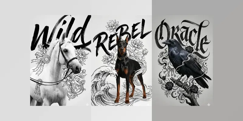 Lineart Fusion Animal Portraits generated by undefined