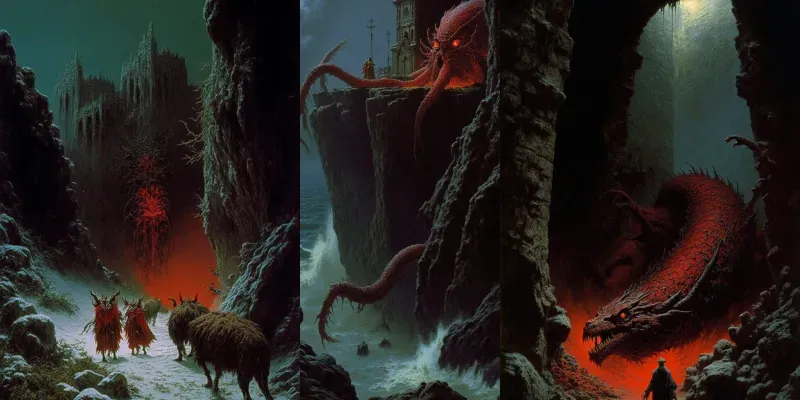 1980s Dark Fantasy Oil Paintings generated by undefined