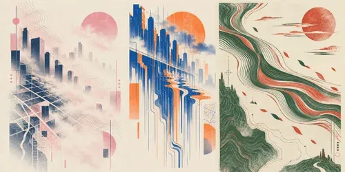 Weather Memory Risograph Posters generated by chatgpt-image