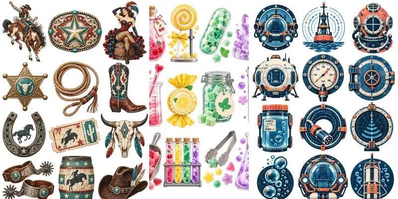 Mix And Match Motif Cliparts