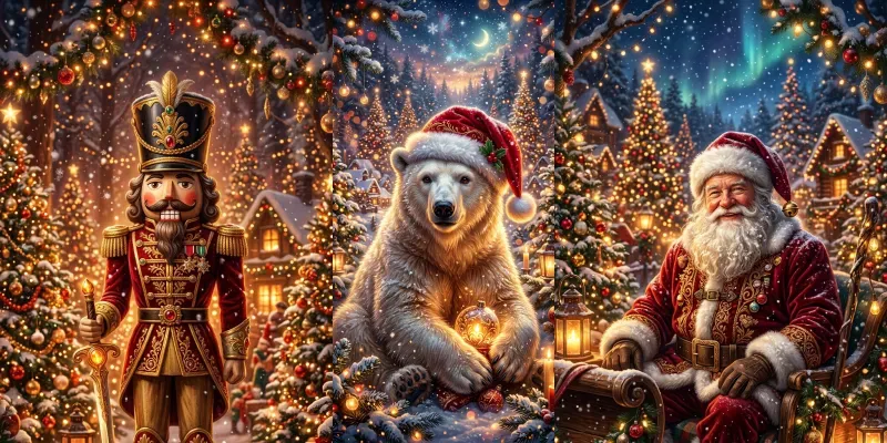 Christmas Fantasy Portrait Art Prints generated by undefined