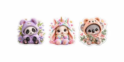 Cute Cozy Animal Sticker Collections generated by chatgpt-image