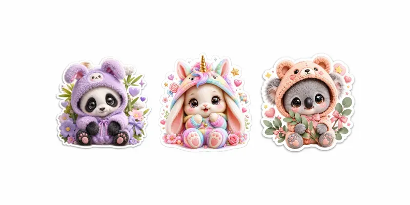 Cute Cozy Animal Sticker Collections generated by undefined
