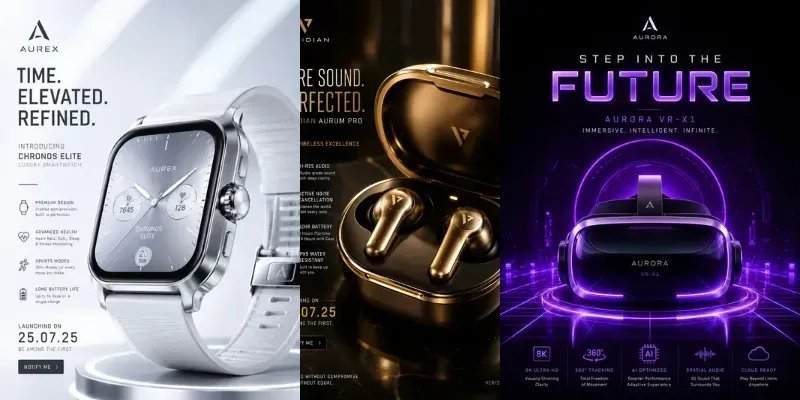 Tech Product Launch Posters generated by undefined