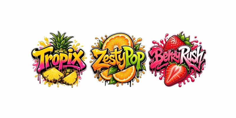 Graffiti Fruit Splash Logo Generator generated by undefined