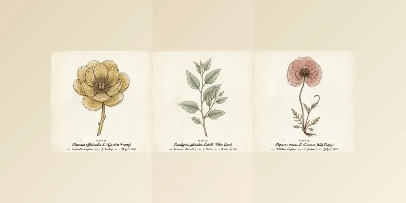 Pressed Botanical Specimen Portraits