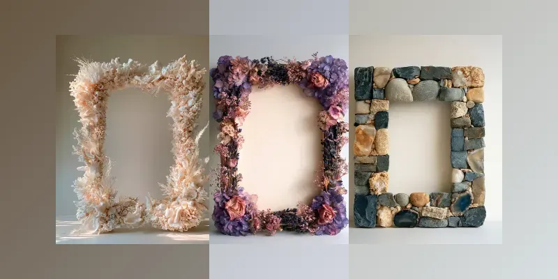 Natural Material Frames Empty Centres