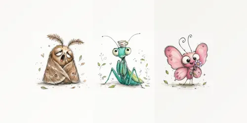 Whimsical Funny Bug Sketches generated by chatgpt-image