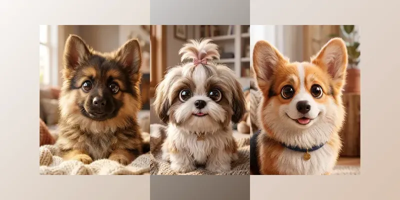 3D Fluffy Dogs generated by undefined