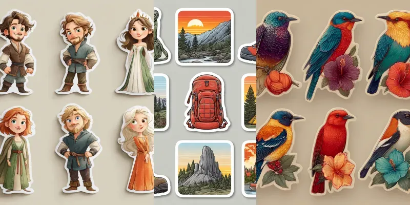 Vibrant Sticker Pack Illustration Packs generated by undefined