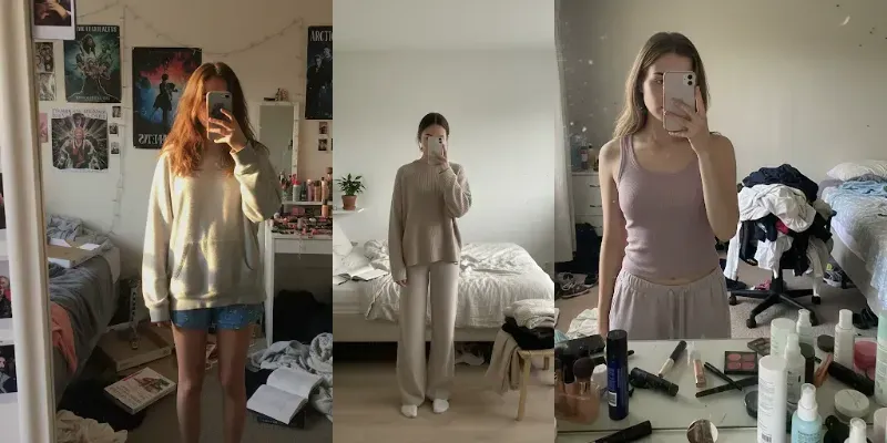 Messy Room Mirror Selfies generated by undefined