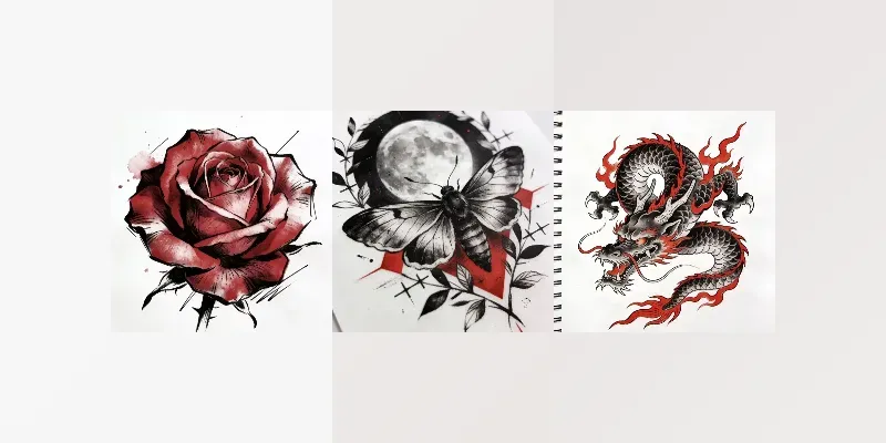 Clean Sketch Tattoos Black Red generated by undefined