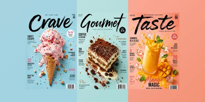 Modern Food Magazine Covers generated by undefined
