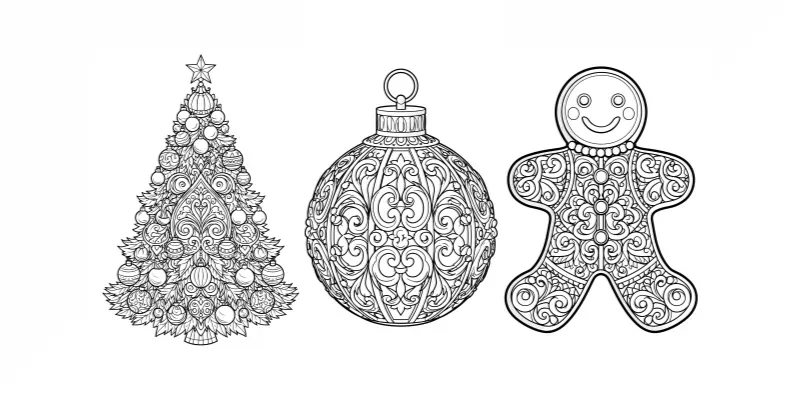 Intricate Christmas Coloring Book Pages generated by undefined