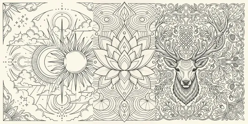 Intricate Symmetry Fine Line Ink Art generated by undefined