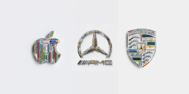 Brand Logos In Stationery Objects generated by undefined
