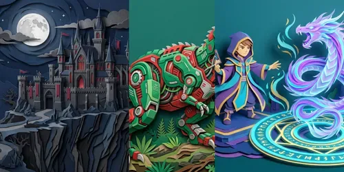 3D Layered Papercraft Art generated by gemini-image