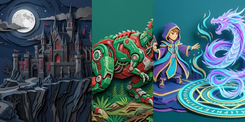 3D Layered Papercraft Art generated by undefined