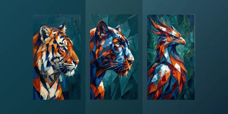 Geometric Cubist Oil Paint Style generated by undefined