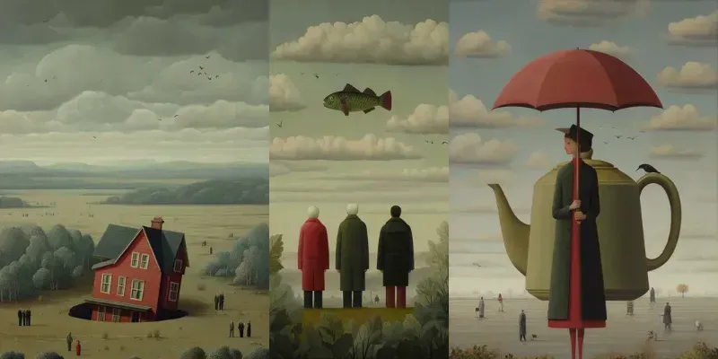 Dreamlike Surreal Folk Oil Paintings generated by undefined