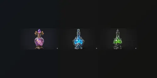 3D Magical Potion Bottles generated by gemini-image