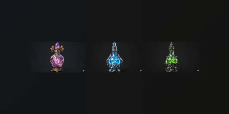 3D Magical Potion Bottles generated by undefined