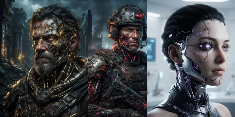 Futuristic Biomechanical Cyborg Portraits generated by undefined