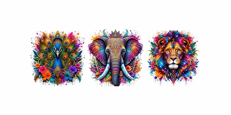 Vibrant Neopop Animal Portrait Art generated by undefined
