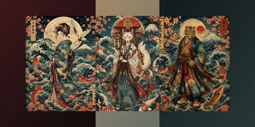 Mystical Ukiyoe Spirit Animal Art generated by chatgpt-image