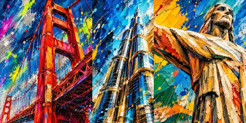 Abstract World Landmark Art Collections