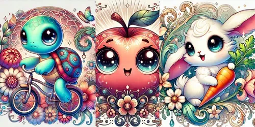 Adorable Art Nouveau Whimsies generated by dalle