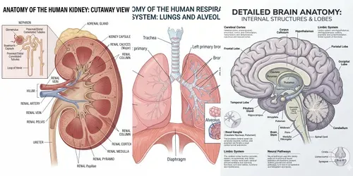 Anatomy Cutaway Infographics generated by gemini-image