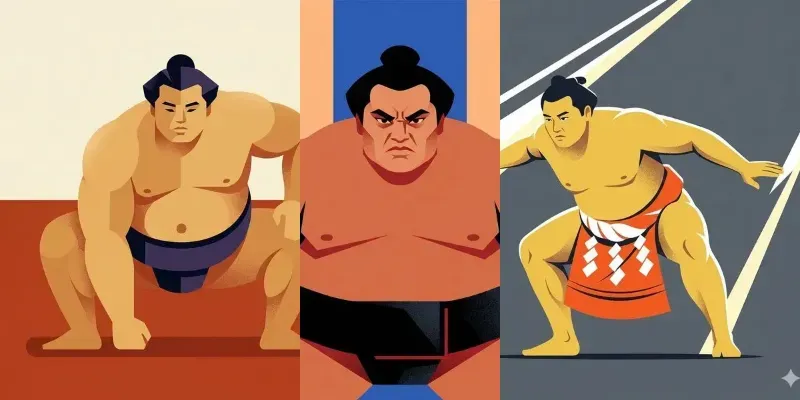 Minimalist Sumo Wrestler Illustrations generated by undefined