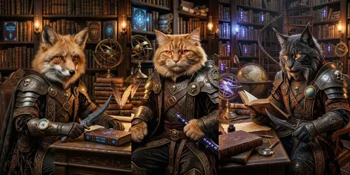 Scholarwarrior Cat Masterpieces generated by gemini-image