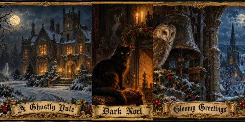 Gothic Christmas Postcard Art